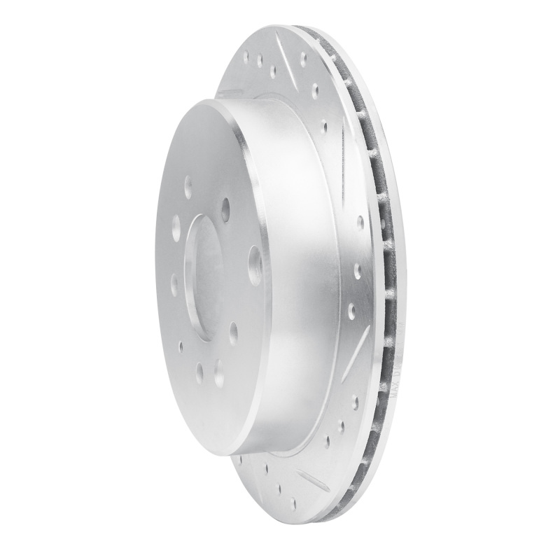 Mazda MPV Brake Rotor (1) - Rear Right - R1 Concepts - Drilled & Slotted - Silver - `92-`06